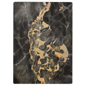 ブラック金ゴールドカララマーブルクラシックモダン クリップボード (裏面)