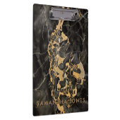 ブラック金ゴールドカララマーブルクラシックモダン クリップボード (右)