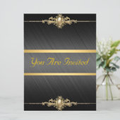 ブラック金ゴールドカラーバースデーパーティー 招待状 (スタンド正面)
