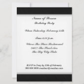 ブラック金ゴールドカラーバースデーパーティー 招待状 (裏面)