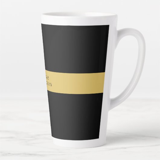 ブラック金ゴールドカラープロフェッショナルトレンディーミニマリスト カフェラテマグ (右)