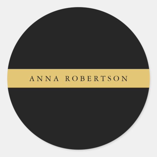 ブラック金ゴールドカラープロフェッショナルトレンディーミニマリスト ラウンドシール (正面)