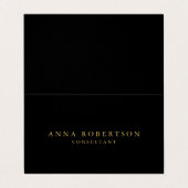 ブラック金ゴールドカラープロフェッショナルトレンディーミニマリスト 名刺 (外部フラット)