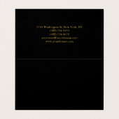 ブラック金ゴールドカラープロフェッショナルトレンディーミニマリスト 名刺 (内部フラット)