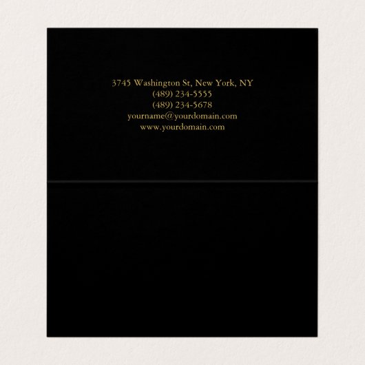 ブラック金ゴールドカラープロフェッショナルトレンディーミニマリスト 名刺 (内部フラット)