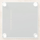 ブラック金ゴールドカラープロフェッショナルトレンディーモダンプレーン ガラスコースター (裏面)