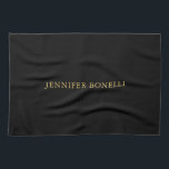 ブラック金ゴールドカラープロフェッショナルトレンディーモダンプレーン キッチンタオル<br><div class="desc">シンプルなミニマルモダンデザイン。彼らは全シンプルて魅力的モダンだ。</div>