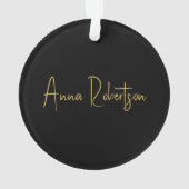 ブラック金ゴールドカラープロフェッショナルトレンディー書道 オーナメント (裏面)