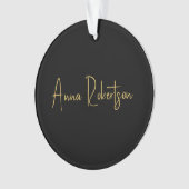 ブラック金ゴールドカラープロフェッショナルトレンディー書道 オーナメント (正面)