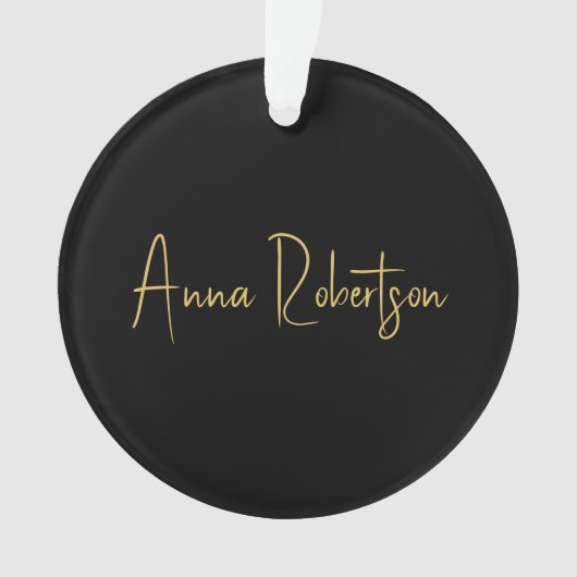 ブラック金ゴールドカラープロフェッショナルトレンディー書道 オーナメント (正面)
