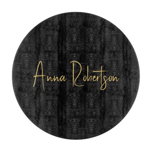 ブラック金ゴールドカラープロフェッショナルトレンディー書道 カッティングボード (正面)