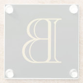 ブラック金ゴールドカラーモノグラムプロフェッショナル書道 ガラスコースター (裏面)