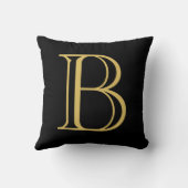 ブラック金ゴールドカラーモノグラムプロフェッショナル書道 クッション (裏面)