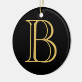 ブラック金ゴールドカラーモノグラムプロフェッショナル書道 セラミックオーナメント (左)