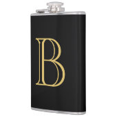 ブラック金ゴールドカラーモノグラムプロフェッショナル書道 フラスク (左)