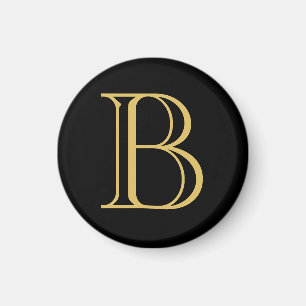 ブラック金ゴールドカラーモノグラムプロフェッショナル書道 マグネット