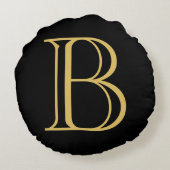 ブラック金ゴールドカラーモノグラムプロフェッショナル書道 ラウンドクッション (裏面)