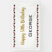 ブラック金ゴールドカードスイーツラスベガスカジノ誕生日 横断幕 (縦)