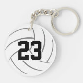 ブラック金ゴールドガーリースカスタムポーツバレーボール キーホルダー (裏面)