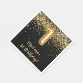 ブラック金ゴールドガール1st誕生日パーティー スタンダードランチョンナプキン (角)