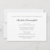 ブラック金ゴールドキャップタッセルシンプル卒業 招待状 (裏面)