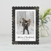 ブラック金ゴールドギフトフォトクリスマスカード シーズンカード (スタンド正面)