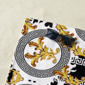 ブラック金ゴールドギリシャの装飾 ビーチタオル (インサイチュ)