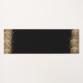ブラック金ゴールドギルターフォトコラージュ名前をカスタムする ヨガマット (裏面(横))