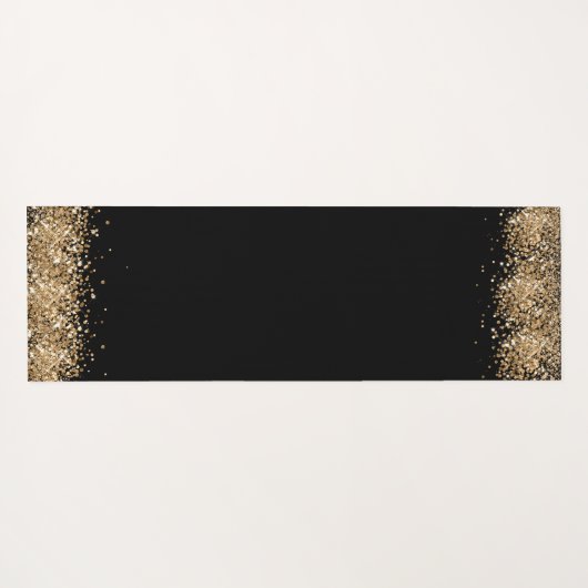 ブラック金ゴールドギルターフォトコラージュ名前をカスタムする ヨガマット (裏面(横))