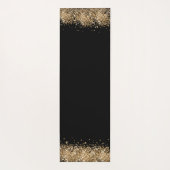 ブラック金ゴールドギルターフォトコラージュ名前をカスタムする ヨガマット (裏面)