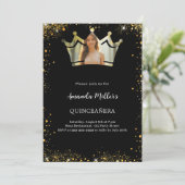 ブラック金ゴールドクラウン写真キンセアニェラ 招待状 (スタンド正面)