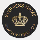 ブラック金ゴールドクラウン名Webサイト事業 ラウンドシール (正面)