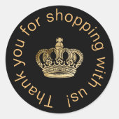 ブラック金ゴールドクラウン感謝していビジネスユー ラウンドシール (正面)