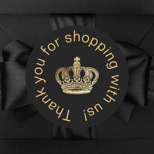 ブラック金ゴールドクラウン感謝していビジネスユー ラウンドシール