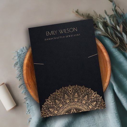 ブラック金ゴールドクラシックマ華美ダラネックレスディスプレイ 名刺