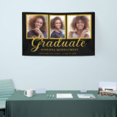 ブラック金ゴールドクラス2024写真卒業 横断幕 (トレードショー)