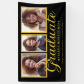 ブラック金ゴールドクラス2024写真卒業 横断幕 (縦)