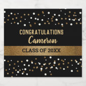 ブラック金ゴールドクラス2024年きらめく卒業ワインL スパークリングワインラベル (シングルラベル)