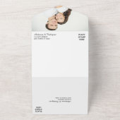 ブラック金ゴールドクリスチャンクロス写真テンプレート結婚ズ オールインワン招待状 (外側)