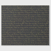 ブラック金ゴールドクリスマスタイポグラフィパターン#36 ID1009 ラッピングペーパー (フラット)