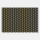 ブラック金ゴールドクリスマスパターン ラッピングペーパーシート (正面2)