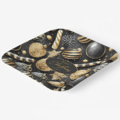 ブラック金ゴールドクリスマスパターン#12 ID1009 ペーパープレート (傾斜あり)