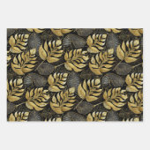 ブラック金ゴールドクリスマスパターン#13#29#33 ID1009 ラッピングペーパーシート (正面)