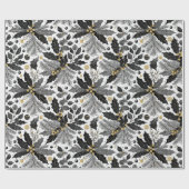 ブラック金ゴールドクリスマスパターン#17 ID1009 ラッピングペーパー (フラット)