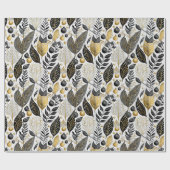 ブラック金ゴールドクリスマスパターン#21 ID1009 ラッピングペーパー (フラット)