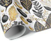 ブラック金ゴールドクリスマスパターン#21 ID1009 ラッピングペーパー (ロールコーナー)