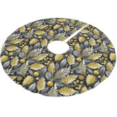 ブラック金ゴールドクリスマスパターン#22 ID1009 ブラッシュドポリエステルツリースカート (アングル)