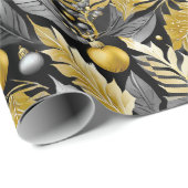 ブラック金ゴールドクリスマスパターン#22 ID1009 ラッピングペーパー (ロールコーナー)