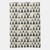 ブラック金ゴールドクリスマスパターン#25 ID1009 キッチンタオル (縦)