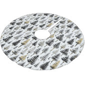 ブラック金ゴールドクリスマスパターン#26 ID1009 ブラッシュドポリエステルツリースカート (アングル)